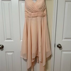 Elegant Cream High Low Dress with Flowing Hemline